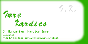 imre kardics business card